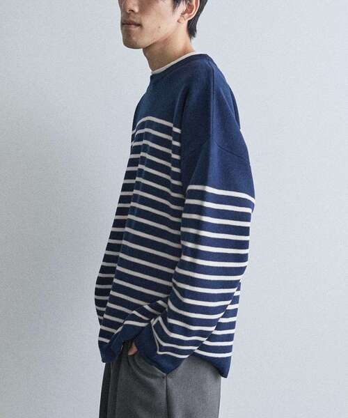 CRAFT STANDARD BOUTIQUE（クラフトスタンダードブティック）の「パネルボーダーニットプルオーバー＜ホームケア可能＞（ニット/セーター・メンズ・ブルー系その他2/ホワイト系その他4/ブラック系その他4・XL/M/L）」の11枚目の写真