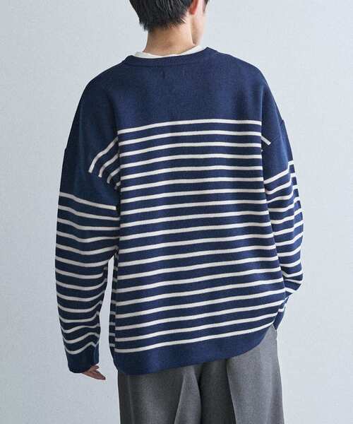 CRAFT STANDARD BOUTIQUE（クラフトスタンダードブティック）の「パネルボーダーニットプルオーバー＜ホームケア可能＞（ニット/セーター・メンズ・ブルー系その他2/ホワイト系その他4/ブラック系その他4・XL/M/L）」の12枚目の写真