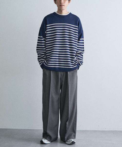 CRAFT STANDARD BOUTIQUE（クラフトスタンダードブティック）の「パネルボーダーニットプルオーバー＜ホームケア可能＞（ニット/セーター・メンズ・ブルー系その他2/ホワイト系その他4/ブラック系その他4・XL/M/L）」の13枚目の写真