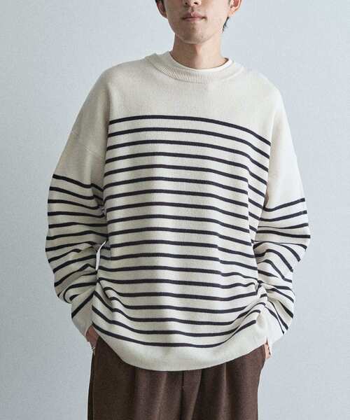 CRAFT STANDARD BOUTIQUE（クラフトスタンダードブティック）の「パネルボーダーニットプルオーバー＜ホームケア可能＞（ニット/セーター・メンズ・ブルー系その他2/ホワイト系その他4/ブラック系その他4・XL/M/L）」の16枚目の写真