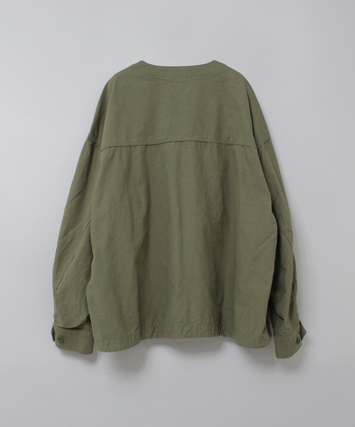 RNA-N（アールエヌエーエヌ）の「J2179 ノーカラーワークジャケット（ノーカラージャケット・レディース・オリーブ/ブラック/ナチュラル・FREE）」の12枚目の写真