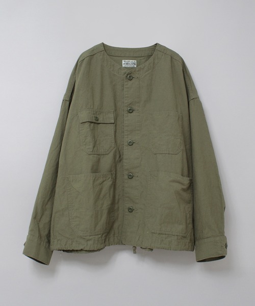 RNA-N（アールエヌエーエヌ）の「J2179 ノーカラーワークジャケット（ノーカラージャケット・レディース・オリーブ/ブラック/ナチュラル・FREE）」の11枚目の写真