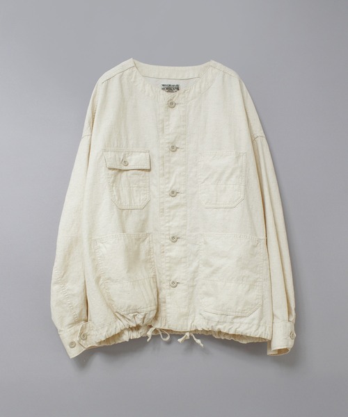 RNA-N（アールエヌエーエヌ）の「J2179 ノーカラーワークジャケット（ノーカラージャケット・レディース・オリーブ/ブラック/ナチュラル・FREE）」の7枚目の写真