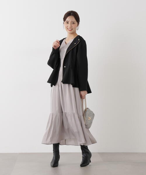 PROPORTION BODY DRESSING（プロポーションボディドレッシング）の「タイ付きギャザーワンピース / 1216140101（ワンピース・レディース・ダークグレー/グレー/ブルー・P/S/MEDIUM）」の15枚目の写真