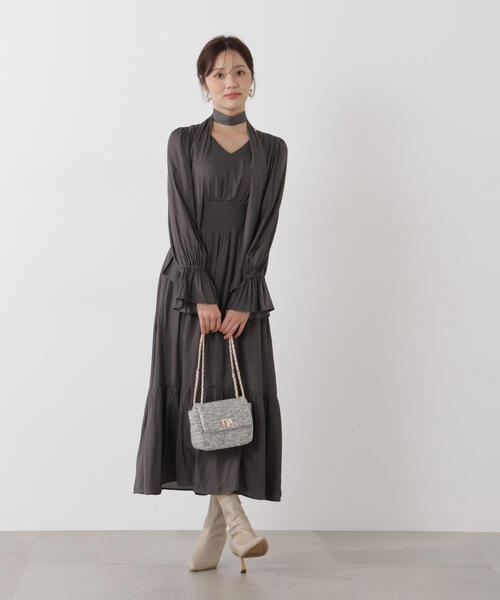 PROPORTION BODY DRESSING（プロポーションボディドレッシング）の「タイ付きギャザーワンピース / 1216140101（ワンピース・レディース・ダークグレー/グレー/ブルー・P/S/MEDIUM）」の18枚目の写真