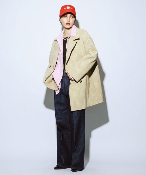 Wrangler（ラングラー）の「＜Wrangler＞別注タックストレートパンツ（デニムパンツ・レディース・ネイビー/ブラック・LARGE/MEDIUM）」の4枚目の写真