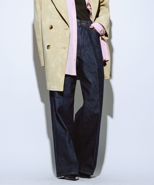 Wrangler（ラングラー）の「＜Wrangler＞別注タックストレートパンツ（デニムパンツ・レディース・ネイビー/ブラック・LARGE/MEDIUM）」の5枚目の写真