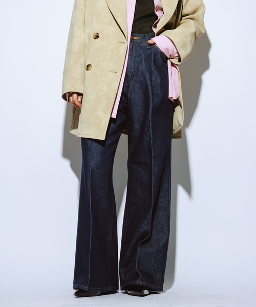 Wrangler（ラングラー）の「＜Wrangler＞別注タックストレートパンツ（デニムパンツ・レディース・ネイビー/ブラック・LARGE/MEDIUM）」の6枚目の写真