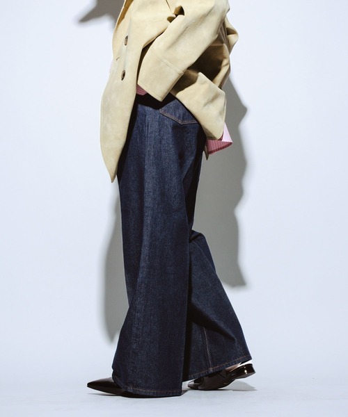 Wrangler（ラングラー）の「＜Wrangler＞別注タックストレートパンツ（デニムパンツ・レディース・ネイビー/ブラック・LARGE/MEDIUM）」の7枚目の写真