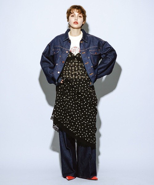 Wrangler（ラングラー）の「＜Wrangler＞別注タックストレートパンツ（デニムパンツ・レディース・ネイビー/ブラック・LARGE/MEDIUM）」の10枚目の写真