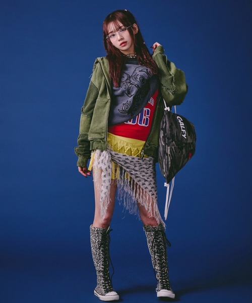 GALFY（ガルフィー）の「GALFY-チラリズムパーカー（パーカー・メンズ・カーキ/ブラック/チャコール・XL/L）」の13枚目の写真