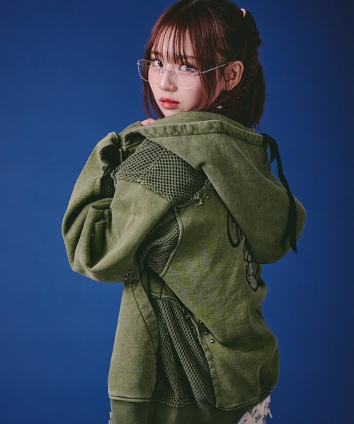 GALFY（ガルフィー）の「GALFY-チラリズムパーカー（パーカー・メンズ・カーキ/ブラック/チャコール・XL/L）」の11枚目の写真