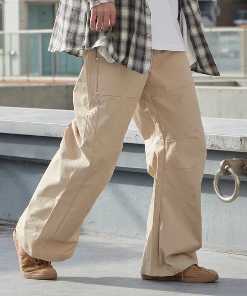 adidas（アディダス）の「adidas/アディダス ORI PREMIUM ESSENTIALS WIDE PANTS トレフォイルロゴ ツイルワイドパンツ 2026年春夏（チノパンツ・メンズ・ブラック/ベージュ・34/32/30/28）」の15枚目の写真