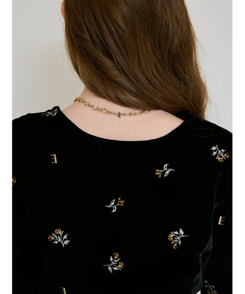 EIMY ISTOIRE（エイミーイストワール）の「フラワーモチーフベルベットパフショルダージャケット（Tシャツ/カットソー・レディース・ブラック・F）」の16枚目の写真