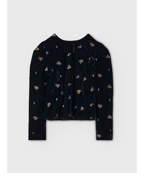 EIMY ISTOIRE（エイミーイストワール）の「フラワーモチーフベルベットパフショルダージャケット（Tシャツ/カットソー・レディース・ブラック・F）」の19枚目の写真