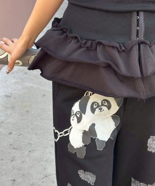 Candy Stripper（キャンディストリッパー）の「DAMAGE PRINT SWEAT パンツ（スウェットパンツ・レディース・ブラック/ピンク/グレー・FREE）」の7枚目の写真