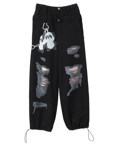 Candy Stripper（キャンディストリッパー）の「DAMAGE PRINT SWEAT パンツ（スウェットパンツ・レディース・ブラック/ピンク/グレー・FREE）」の10枚目の写真