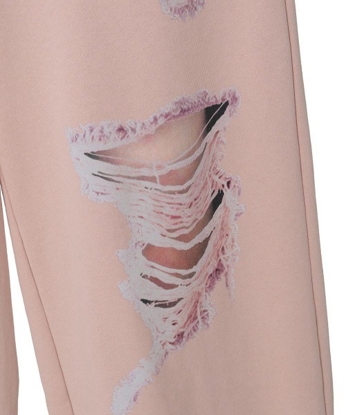 Candy Stripper（キャンディストリッパー）の「DAMAGE PRINT SWEAT パンツ（スウェットパンツ・レディース・ブラック/ピンク/グレー・FREE）」の16枚目の写真