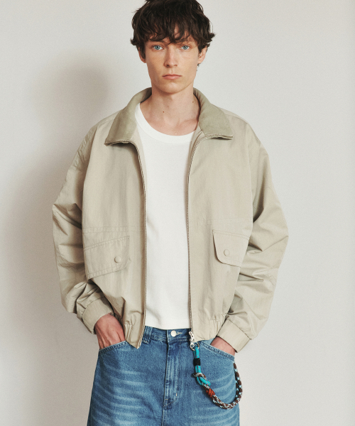HEUTE(ホイテ)の「DOUBLE STITCH RIP BLOUSON JACKET (LIGHT BEIGE)(ブルゾン・メンズ・その他・M)」の1枚目の写真