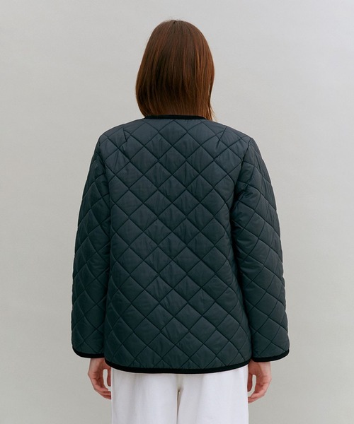 LAVENHAM(ラベンハム)の「Contrast Cornard Jacket Womens / コントラスト コナード ジャケット ウィメンズ|【 CREW NECK JACKET / クルー ネック ジャケット 】(その他アウター・レディース・ブラック・10/12/16/14/8/6)」の5枚目の写真