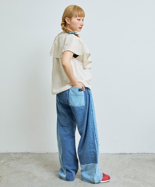 MARKEY'S（マーキーズ）の「ローンビッグカラーノースリーブブラウス/おとな（シャツ/ブラウス・レディース・ブラック/ホワイト・160cm）」の9枚目の写真