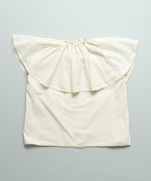 MARKEY'S（マーキーズ）の「ローンビッグカラーノースリーブブラウス/おとな（シャツ/ブラウス・レディース・ブラック/ホワイト・160cm）」の4枚目の写真