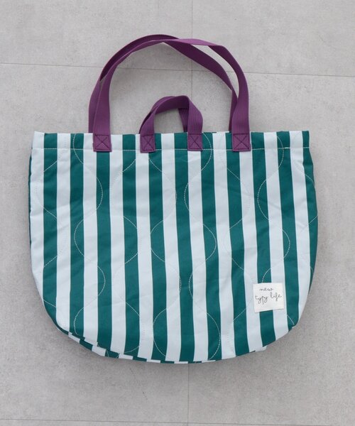 CIAOPANIC TYPY（チャオパニックティピー）の「【KIDS】【新生活・入学準備】洗えるストライプ柄レッスンBAG(ユニセックス)（トートバッグ・キッズ・カーキ/サックスブルー/ピンク・ONE SIZE）」の4枚目の写真