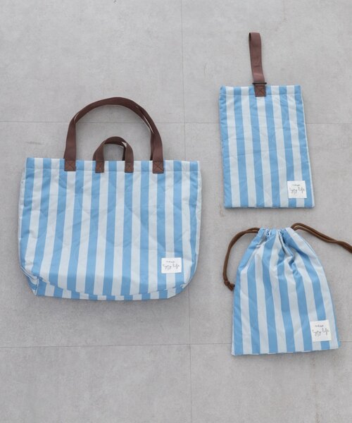 CIAOPANIC TYPY（チャオパニックティピー）の「【KIDS】【新生活・入学準備】洗えるストライプ柄レッスンBAG(ユニセックス)（トートバッグ・キッズ・カーキ/サックスブルー/ピンク・ONE SIZE）」の16枚目の写真