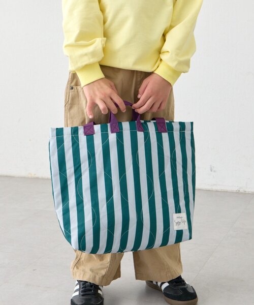 CIAOPANIC TYPY（チャオパニックティピー）の「【KIDS】【新生活・入学準備】洗えるストライプ柄レッスンBAG(ユニセックス)（トートバッグ・キッズ・カーキ/サックスブルー/ピンク・ONE SIZE）」の14枚目の写真