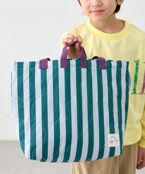 CIAOPANIC TYPY（チャオパニックティピー）の「【KIDS】【新生活・入学準備】洗えるストライプ柄レッスンBAG(ユニセックス)（トートバッグ・キッズ・カーキ/サックスブルー/ピンク・ONE SIZE）」の13枚目の写真
