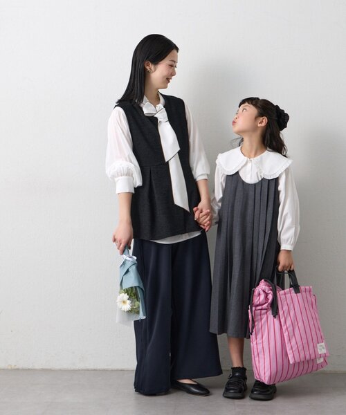 CIAOPANIC TYPY（チャオパニックティピー）の「【KIDS】【新生活・入学準備】洗えるストライプ柄レッスンBAG(ユニセックス)（トートバッグ・キッズ・カーキ/サックスブルー/ピンク・ONE SIZE）」の11枚目の写真