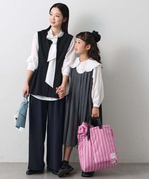 CIAOPANIC TYPY（チャオパニックティピー）の「【KIDS】【新生活・入学準備】洗えるストライプ柄レッスンBAG(ユニセックス)（トートバッグ・キッズ・カーキ/サックスブルー/ピンク・ONE SIZE）」の10枚目の写真