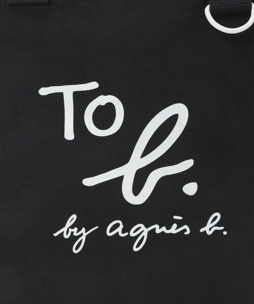To b. by agnes b.(トゥービーバイアニエスベー)の「コットン ロゴ ミニ トートバッグ(トートバッグ・レディース・ブラック・FREE)」の4枚目の写真