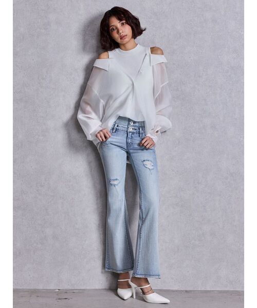 GYDA（ジェイダ）の「GDビジューMOLDチェーンストラップポインテッドミュール（パンプス・レディース・ブラック/オフホワイト・SMALL/LARGE/MEDIUM）」の16枚目の写真