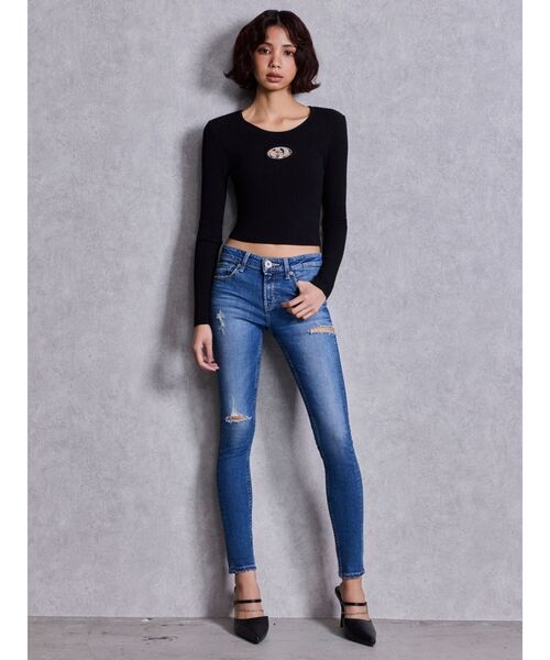 GYDA（ジェイダ）の「GDビジューMOLDチェーンストラップポインテッドミュール（パンプス・レディース・ブラック/オフホワイト・SMALL/LARGE/MEDIUM）」の20枚目の写真