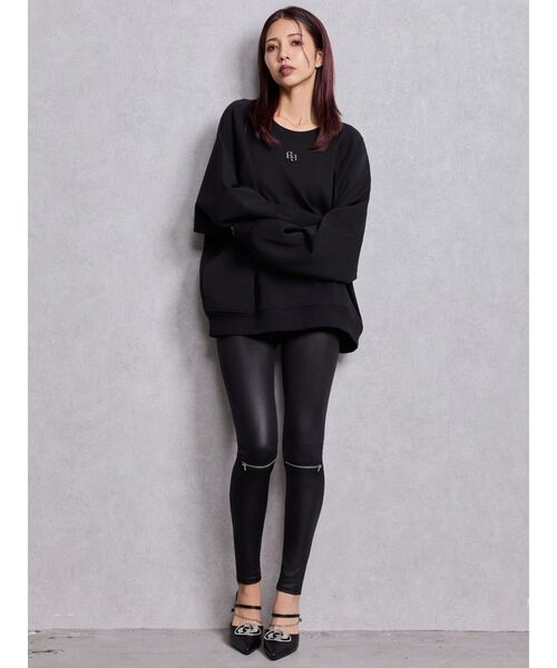 GYDA(ジェイダ)の「GDビジューMOLDチェーンストラップポインテッドミュール(パンプス・レディース・ブラック/オフホワイト・SMALL/LARGE/MEDIUM)」の3枚目の写真