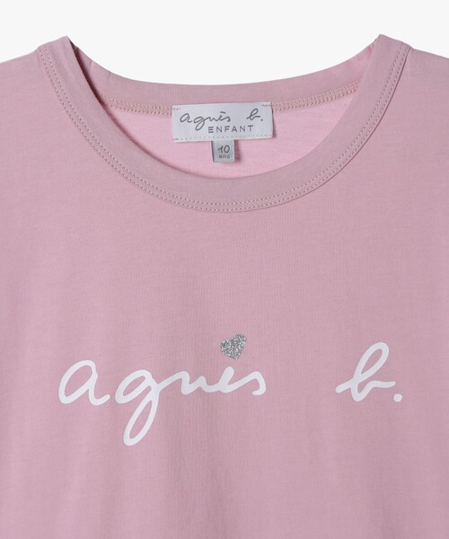 agnes b.(アニエスベー)の「キッズ ロゴ ハート プリント コットン 半袖 Tシャツ "Pirate"(Tシャツ/カットソー・キッズ・ピンク・4YEAR/6YEAR/8YEAR/12YEAR/10YEAR)」の3枚目の写真