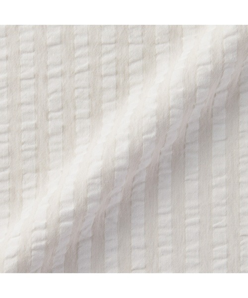 無印良品（ムジルシリョウヒン）の「綿　サッカー織　ボックスシーツ・Ｓ　１００×２００×１８‐２８ｃｍ用（寝具・メンズ・グレー/オフホワイト/グリーン/ベージュ・FREE）」の10枚目の写真