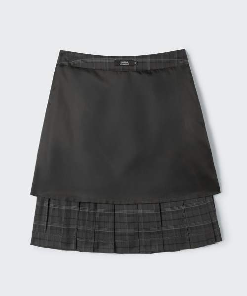 MUSINSA STANDARD WOMAN（ムシンサスタンダードウーマン）の「ウィメンズバックルプリーツチェックニーレングススカート[グレー]（スカート・レディース・その他・X-SMALL/SMALL/MEDIUM/LARGE）」の6枚目の写真