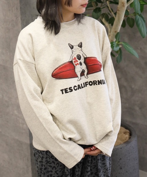 The Endless Summer（エンドレスサマー）の「【WEB / FLAG SHOP限定】4COLOR BUHI 裾ドローコード BIG SWEAT /オーバーサイズ・ビッグシルエット・クルーネック（スウェット・メンズ・ネイビー/ブラウン/ホワイト/ブラック・FREE/LARGE/MEDIUM）」の4枚目の写真