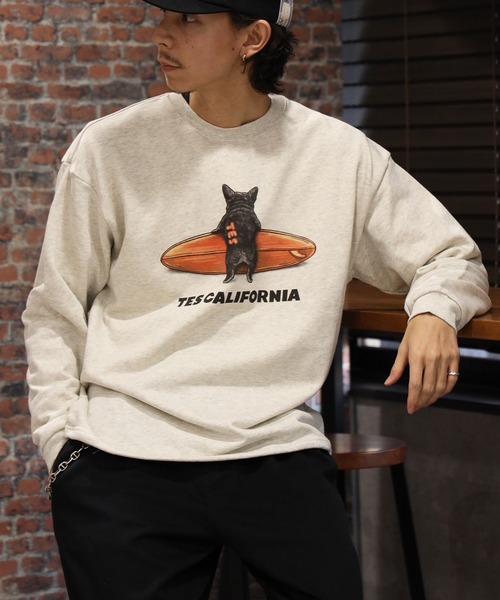 The Endless Summer（エンドレスサマー）の「【WEB / FLAG SHOP限定】4COLOR BUHI 裾ドローコード BIG SWEAT /オーバーサイズ・ビッグシルエット・クルーネック（スウェット・メンズ・ネイビー/ブラウン/ホワイト/ブラック・FREE/LARGE/MEDIUM）」の9枚目の写真