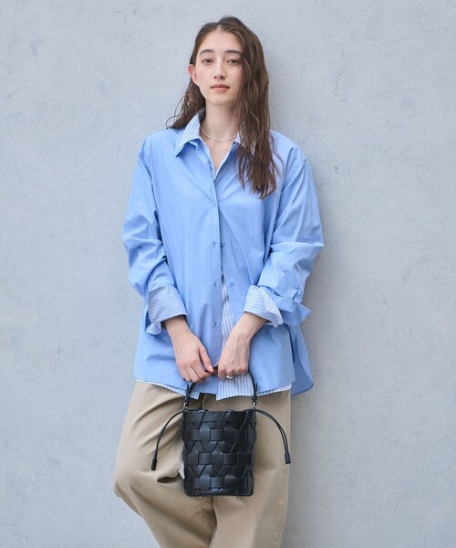 UNITED ARROWS（ユナイテッドアローズ）の「パネル メッシュ バケットバッグ（ショルダーバッグ・レディース・ブラック/オフホワイト・FREE）」の5枚目の写真