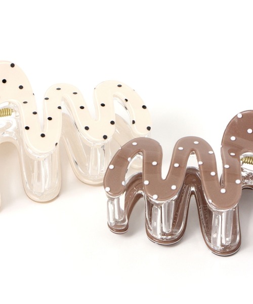 GLOBAL WORK(グローバルワーク)の「ドット柄バンス/635219(バレッタ/ヘアクリップ・レディース・ブラック/ダークブラウン/オフホワイト・FREE)」の9枚目の写真