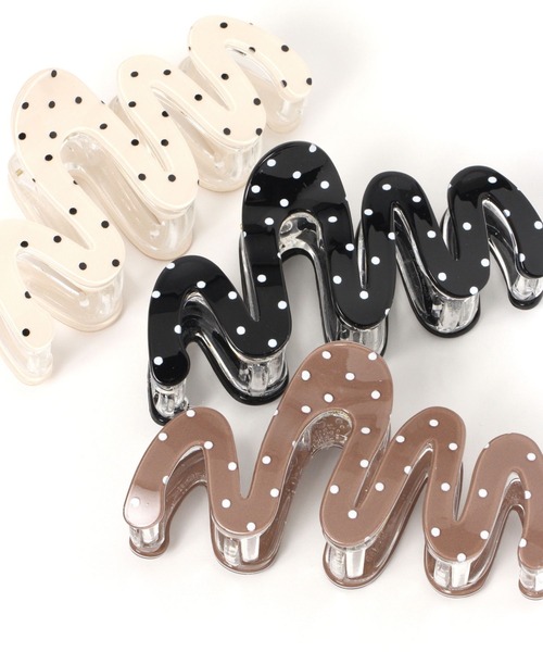 GLOBAL WORK(グローバルワーク)の「ドット柄バンス/635219(バレッタ/ヘアクリップ・レディース・ブラック/ダークブラウン/オフホワイト・FREE)」の10枚目の写真