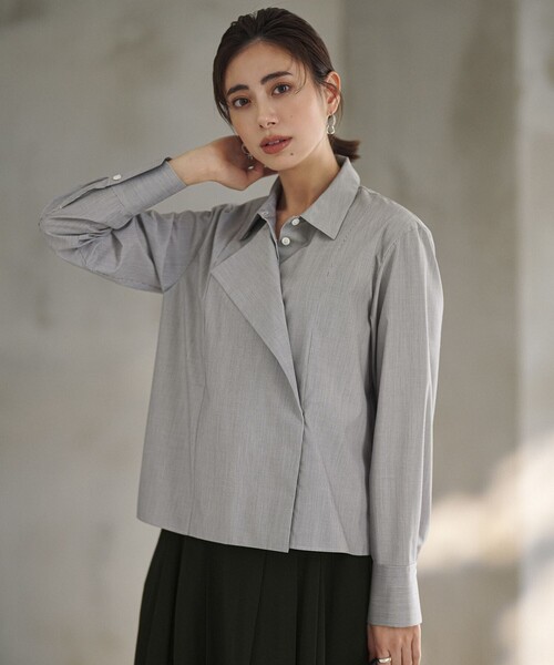 ICB（アイシービー）の「クリーンブロード ライダース風 クロップドシャツ（シャツ/ブラウス・レディース・ブルー系1/ブラック系1・46/44/42）」の17枚目の写真