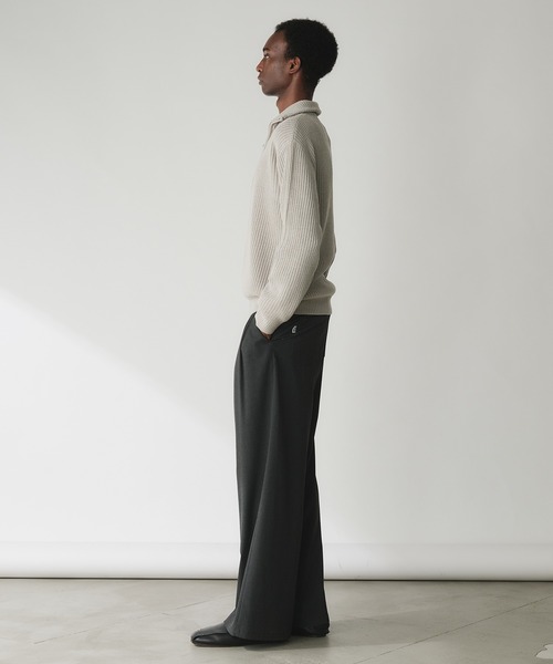 Adoon plain（アドーンプレーン）の「Basic Ribbed Half-Zip Knit / 畦編みベーシックハーフジップニット（ニット/セーター・メンズ・ネイビー/ライトグレー/ブラウン・MEDIUM/LARGE）」の22枚目の写真