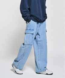 BACK NUMBER | 【BACK NUMBER】デニムカーゴパンツ (ミリタリースタイル / リラックスシルエット / アクティブデザイン)(デニムパンツ)