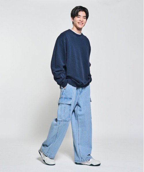 BACK NUMBER（バックナンバー）の「【BACK NUMBER】デニムカーゴパンツ (ミリタリースタイル / リラックスシルエット / アクティブデザイン)（デニムパンツ・メンズ・ライトインディゴブルー/ダークインディゴブルー/ブラック・S/M/L/XL）」の12枚目の写真