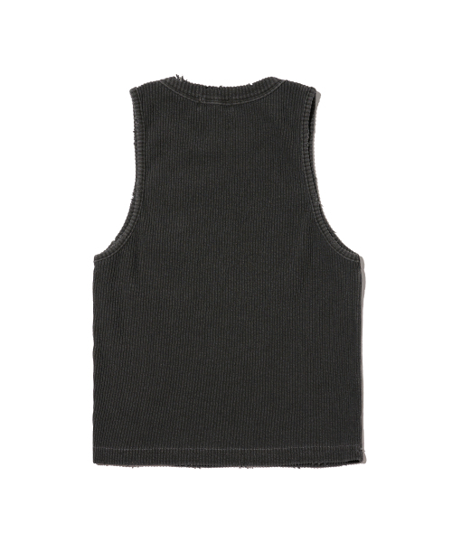 CARGOBROS FOR WOMAN(カーゴブロスフォーウィメン)の「ヴィンテージピグメントスリーブレストップ(チャコール)(Tシャツ/カットソー・レディース・その他・FREE)」の2枚目の写真