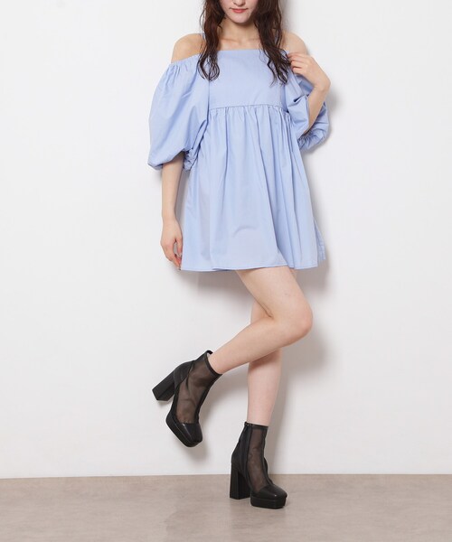 ESPERANZA(エスペランサ)の「チュールスクエアブーツ(ブーツ・レディース・ブラック系2/アイボリー系2・S/M/L/LL)」の4枚目の写真